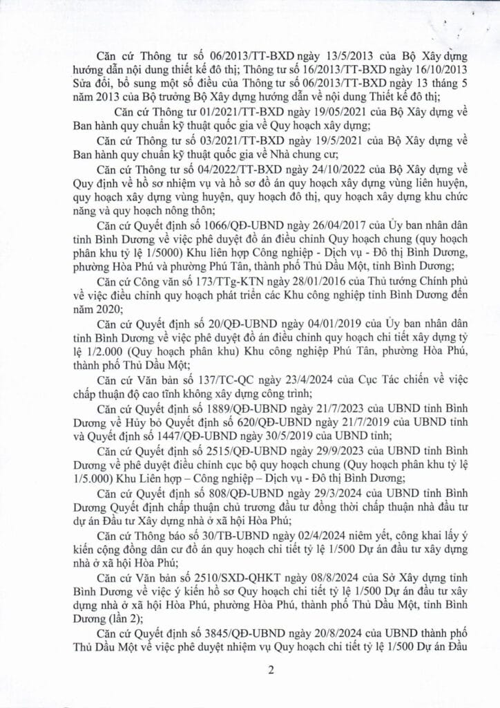 Quyết định phê duyệt quy hoạch chi tiết 1/500 dự án nhà ở xã hội Hòa Phú K HOME NEW CITY - Công ty Nam Kim (Kim Oanh Group) khomenewcity.com.vn