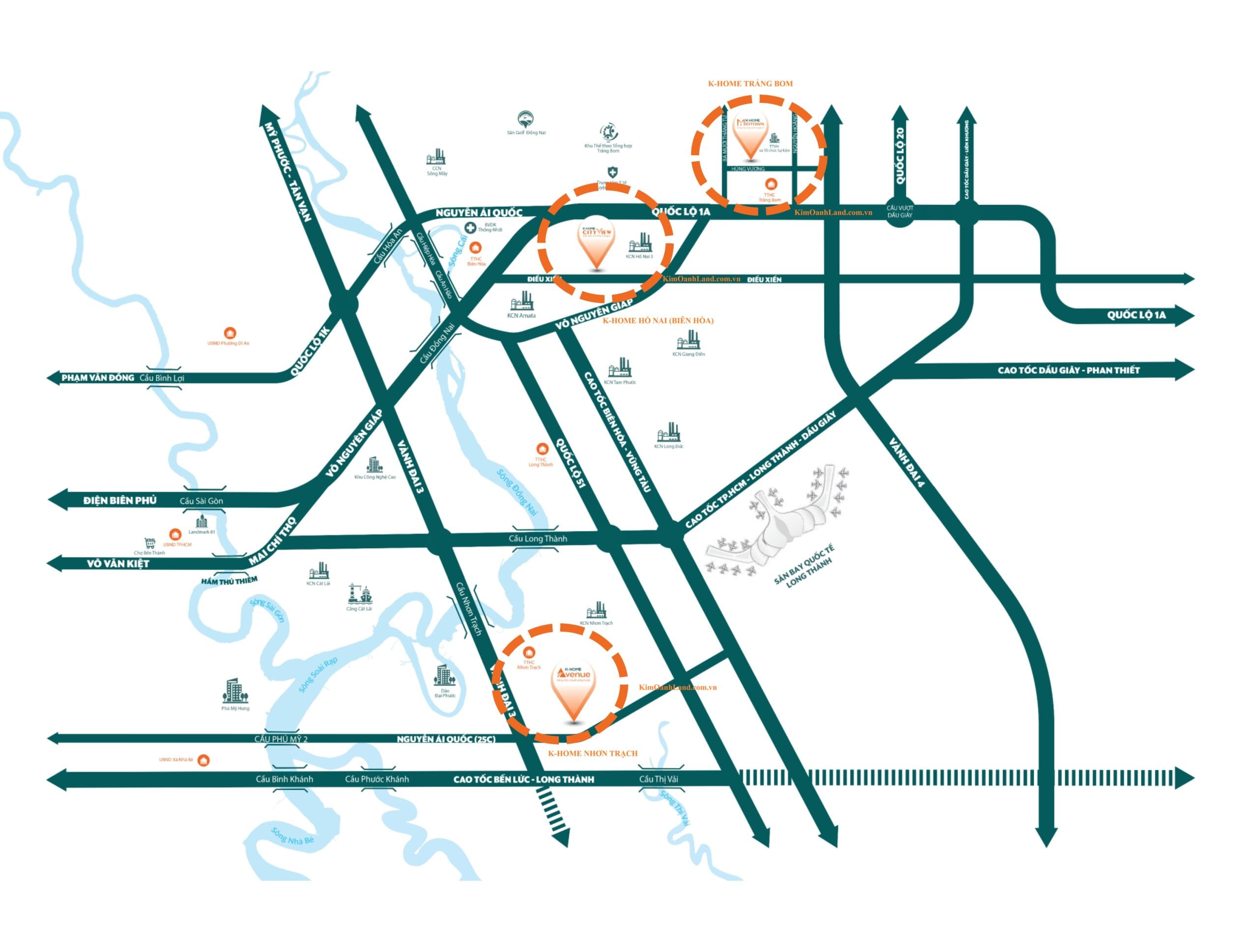 Vị trí dự án noxh K-Home Hố Nai, Biên Hòa