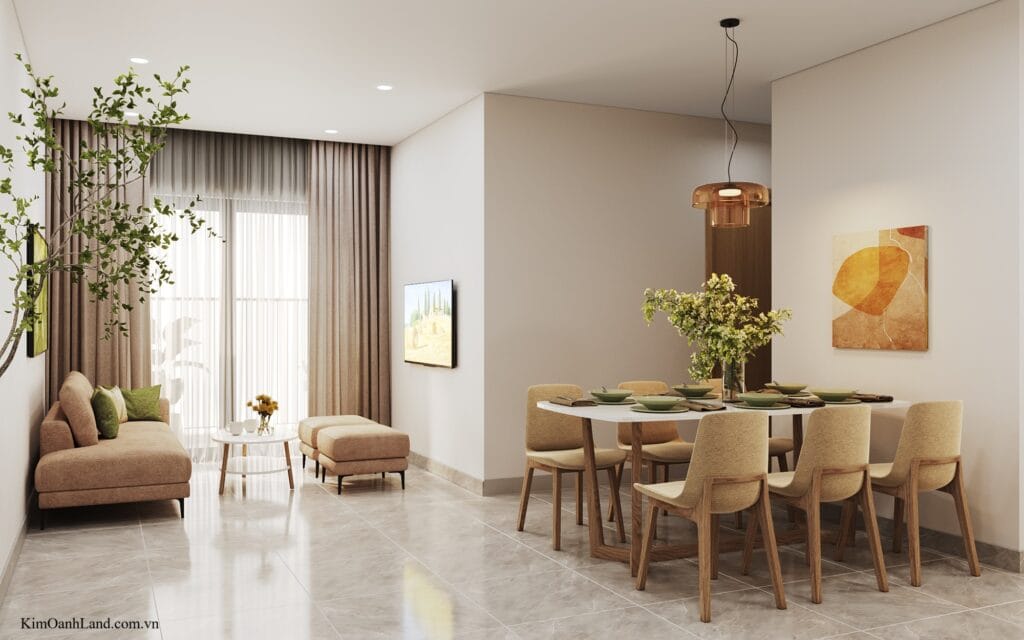 phòng khách 2 phòng ngủ