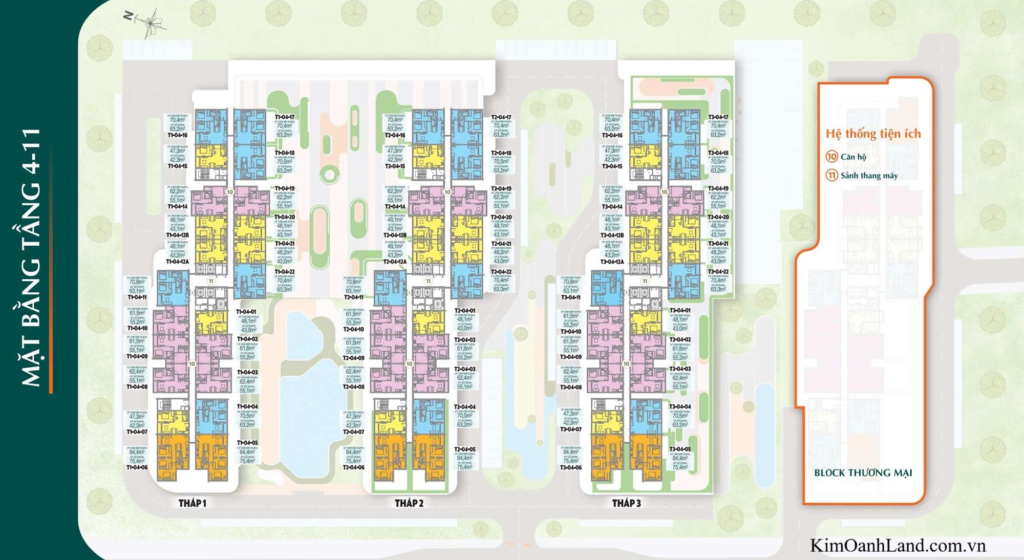mặt bằng K-Home City View tầng 4-11 mặt bằng K-Home City View tầng 4-11